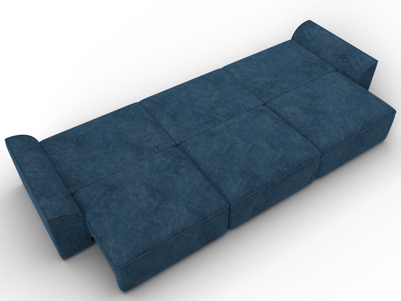 Диван прямой Лига-048 НПБ Лонг, Велюр, BRUT 11 синий