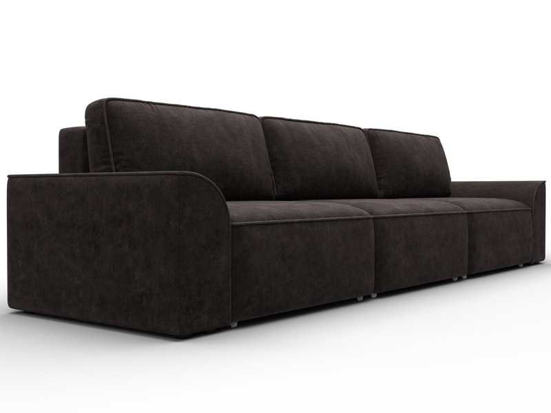 Диван прямой Лига-048 НПБ Лонг, Велюр, BRUT 17 коричневый