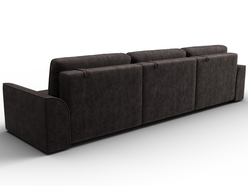 Диван прямой Лига-048 НПБ Лонг, Велюр, BRUT 17 коричневый