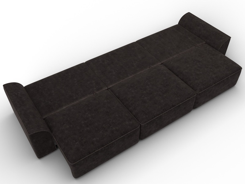 Диван прямой Лига-048 НПБ Лонг, Велюр, BRUT 17 коричневый