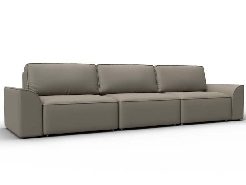 Диван прямой Лига-048 НПБ Лонг, Экокожа, GRIFON 04 бежевый