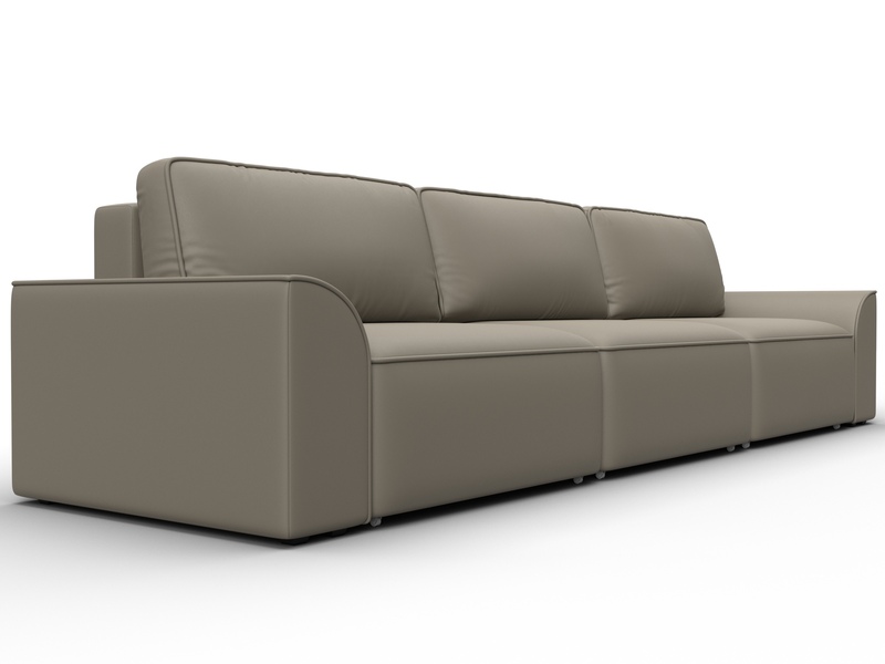 Диван прямой Лига-048 НПБ Лонг, Экокожа, GRIFON 04 бежевый