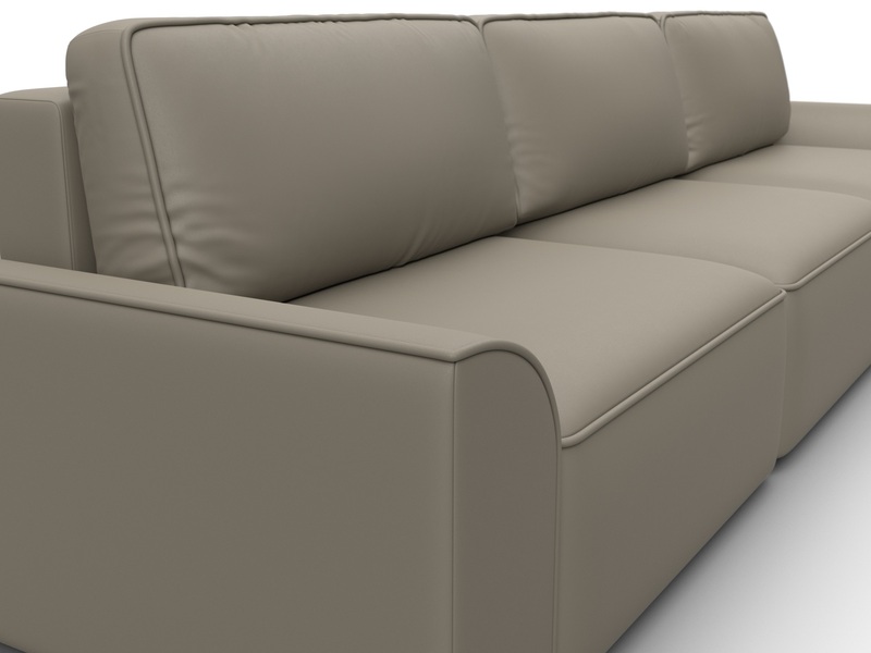 Диван прямой Лига-048 НПБ Лонг, Экокожа, GRIFON 04 бежевый