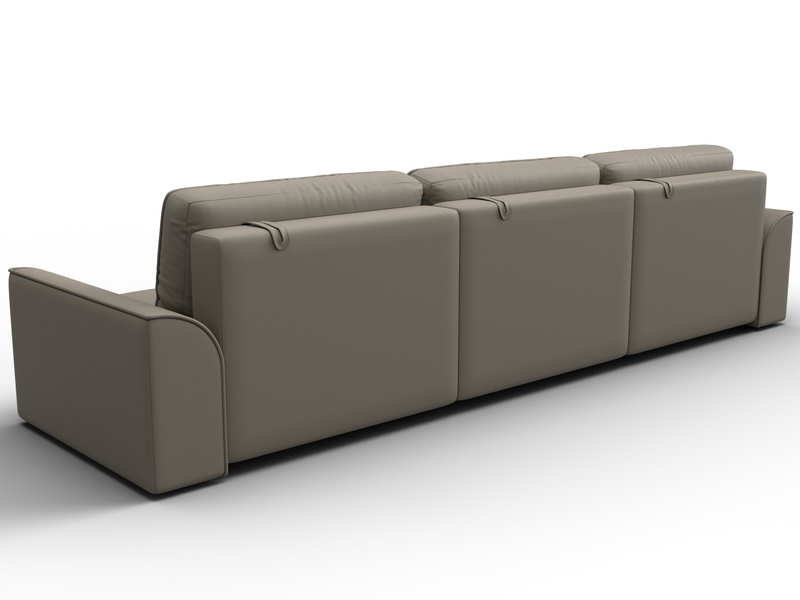 Диван прямой Лига-048 НПБ Лонг, Экокожа, GRIFON 04 бежевый