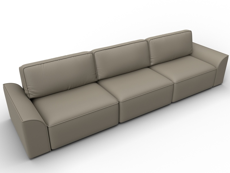 Диван прямой Лига-048 НПБ Лонг, Экокожа, GRIFON 04 бежевый