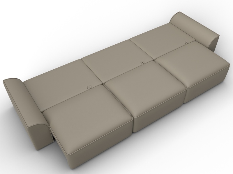 Диван прямой Лига-048 НПБ Лонг, Экокожа, GRIFON 04 бежевый