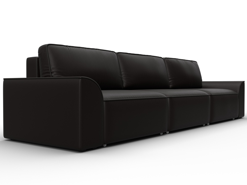 Диван прямой Лига-048 НПБ Лонг, Экокожа, GRIFON 12 коричневый