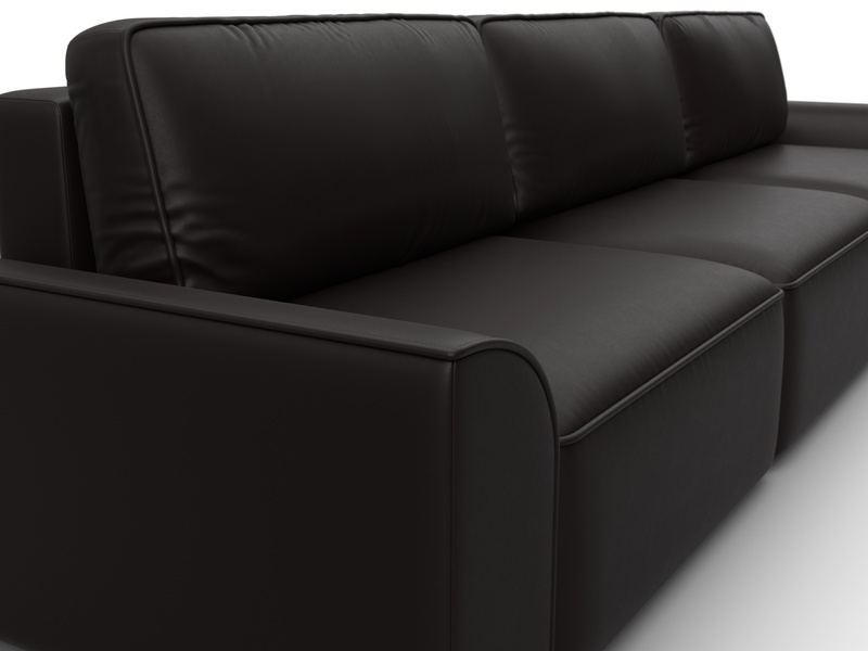 Диван прямой Лига-048 НПБ Лонг, Экокожа, GRIFON 12 коричневый