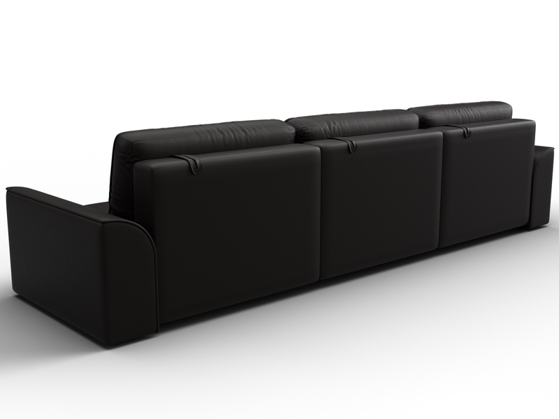 Диван прямой Лига-048 НПБ Лонг, Экокожа, GRIFON 12 коричневый