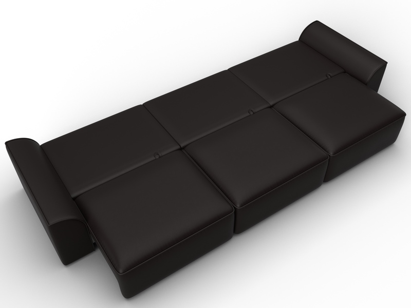 Диван прямой Лига-048 НПБ Лонг, Экокожа, GRIFON 12 коричневый