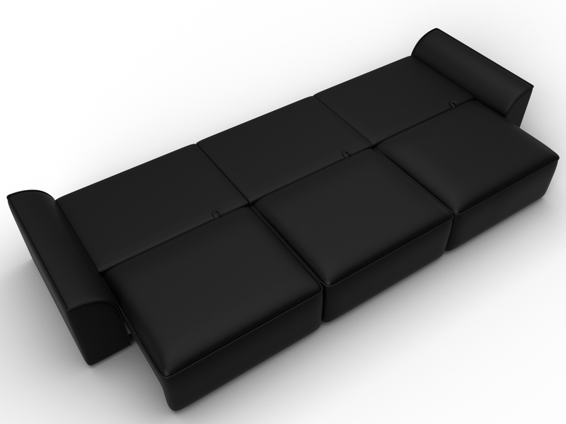 Диван прямой Лига-048 НПБ Лонг, Экокожа, GRIFON 18 черный