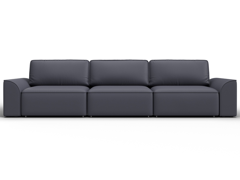 Диван прямой Лига-048 НПБ Лонг, Экокожа, GRIFON 15 серый