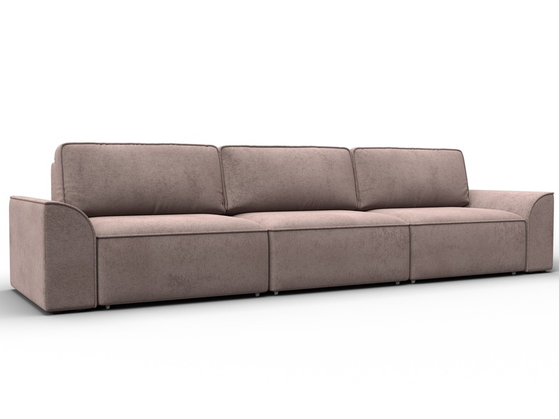 Диван прямой Лига-048 НПБ Лонг, Велюр, TOWER 05 бежевый