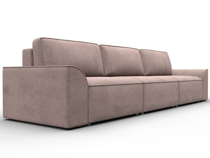 Диван прямой Лига-048 НПБ Лонг, Велюр, TOWER 05 бежевый