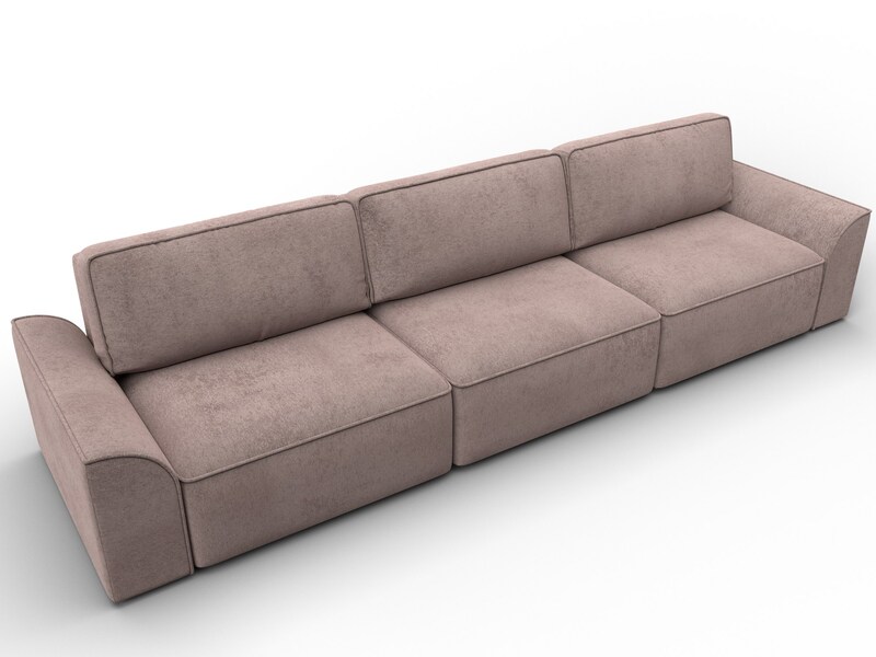 Диван прямой Лига-048 НПБ Лонг, Велюр, TOWER 05 бежевый