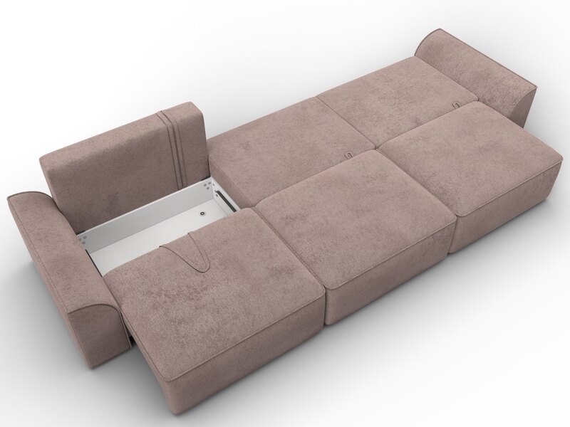 Диван прямой Лига-048 НПБ Лонг, Велюр, TOWER 05 бежевый