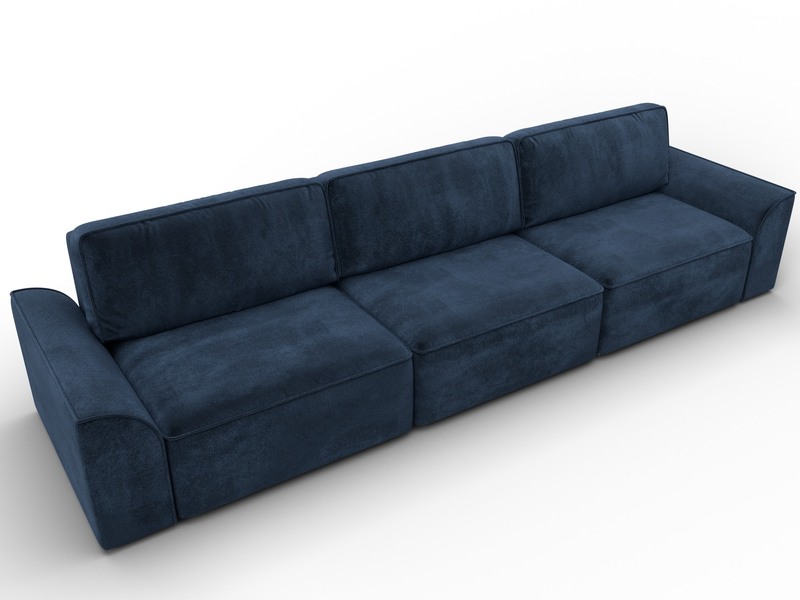 Диван прямой Лига-048 НПБ Лонг, Велюр, TOWER 13 синий