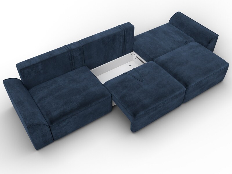 Диван прямой Лига-048 НПБ Лонг, Велюр, TOWER 13 синий