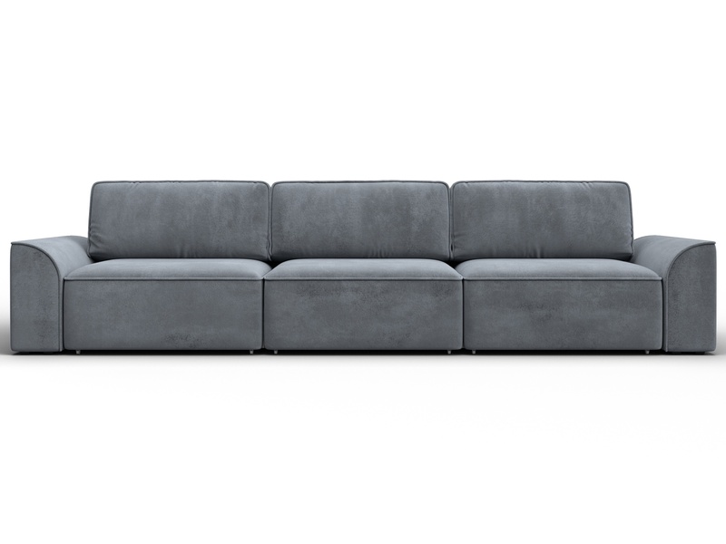 Диван прямой Лига-048 НПБ Лонг, Велюр, TOWER 10 серый