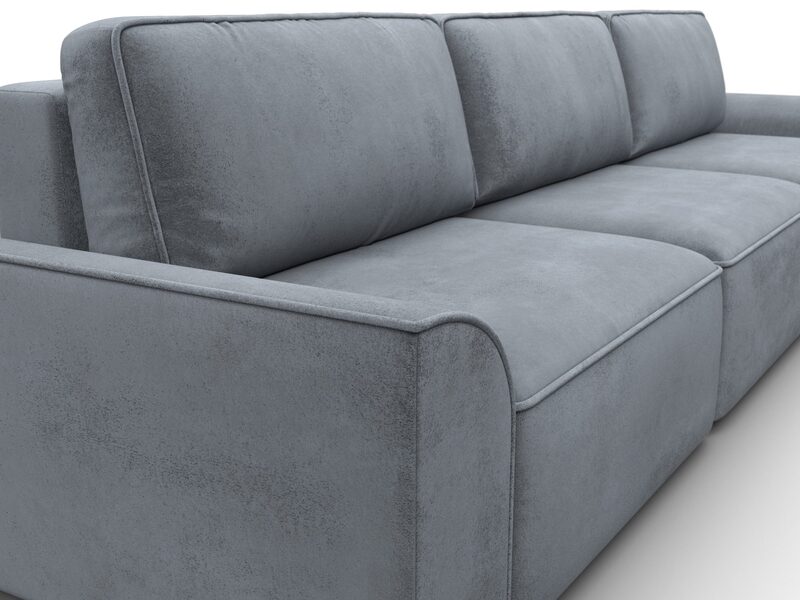 Диван прямой Лига-048 НПБ Лонг, Велюр, TOWER 10 серый