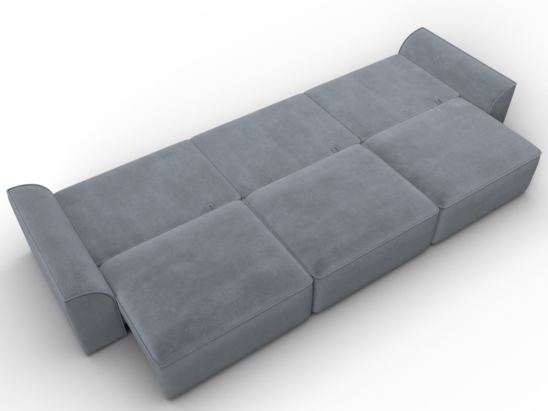 Диван прямой Лига-048 НПБ Лонг, Велюр, TOWER 10 серый