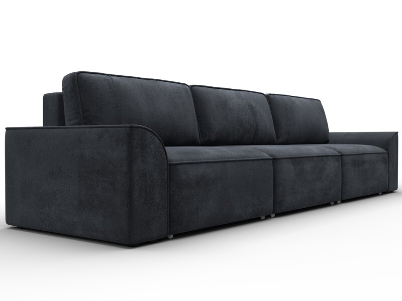 Диван прямой Лига-048 НПБ Лонг, Велюр, TOWER 11 темно-серый