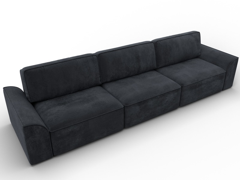 Диван прямой Лига-048 НПБ Лонг, Велюр, TOWER 11 темно-серый