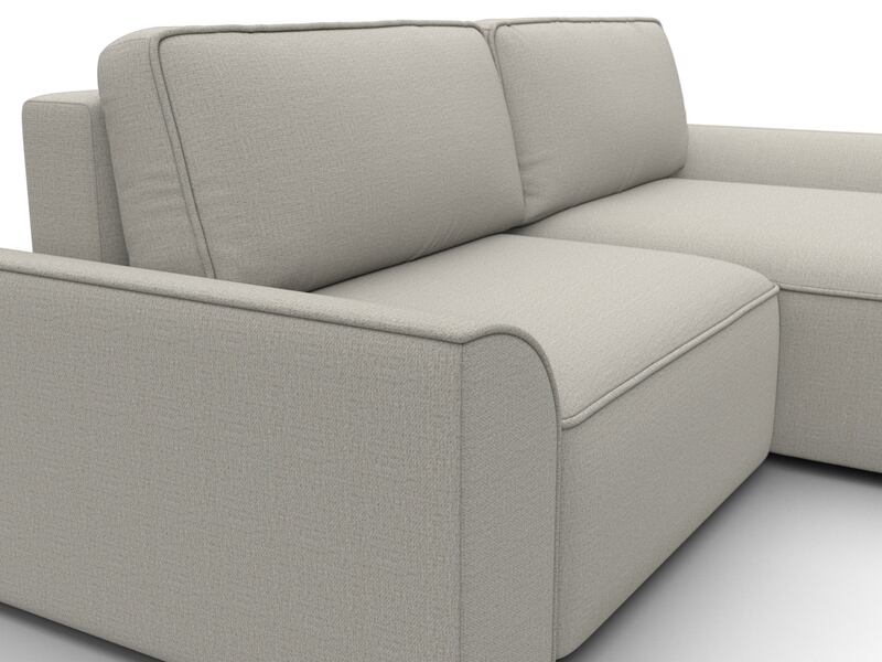 Диван угловой Лига-048 НПБ, Рогожка, Амур 02 бежевый