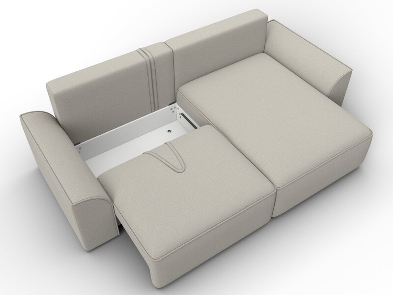 Диван угловой Лига-048 НПБ, Рогожка, Амур 02 бежевый