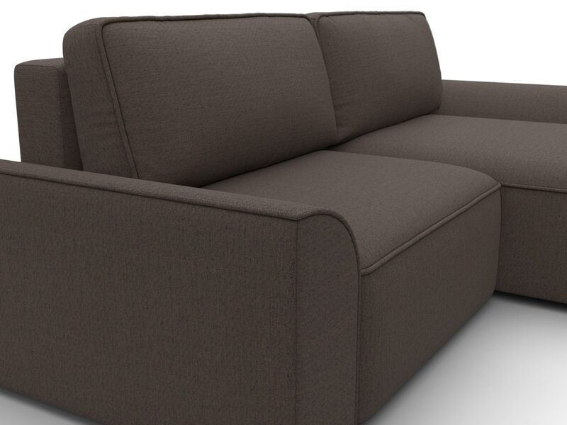 Диван угловой Лига-048 НПБ, Рогожка, Амур 05 коричневый