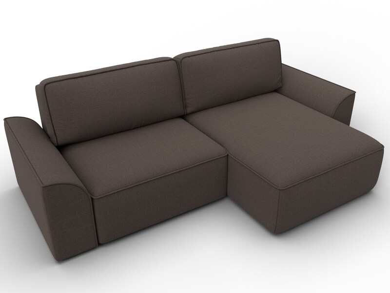 Диван угловой Лига-048 НПБ, Рогожка, Амур 05 коричневый