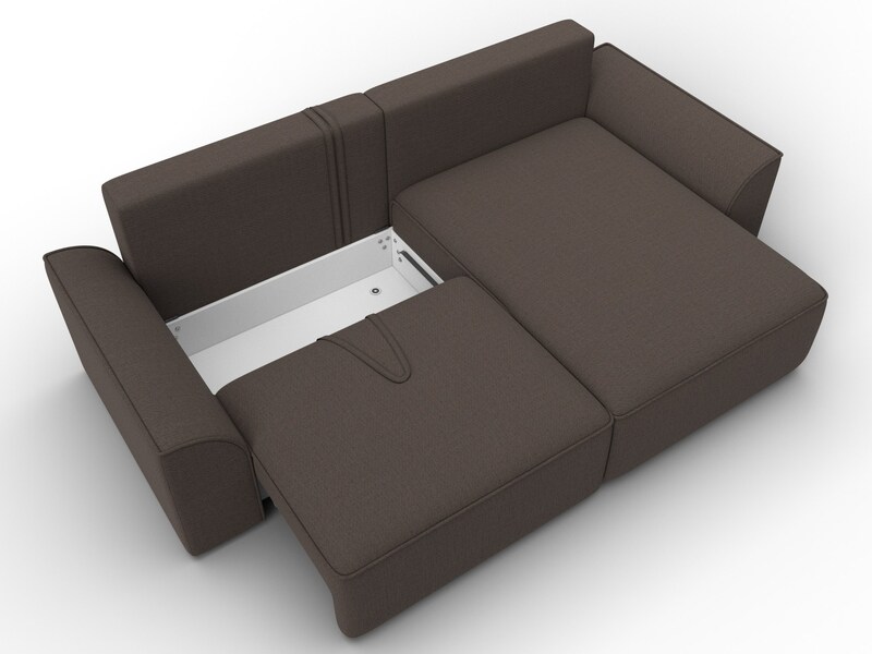 Диван угловой Лига-048 НПБ, Рогожка, Амур 05 коричневый