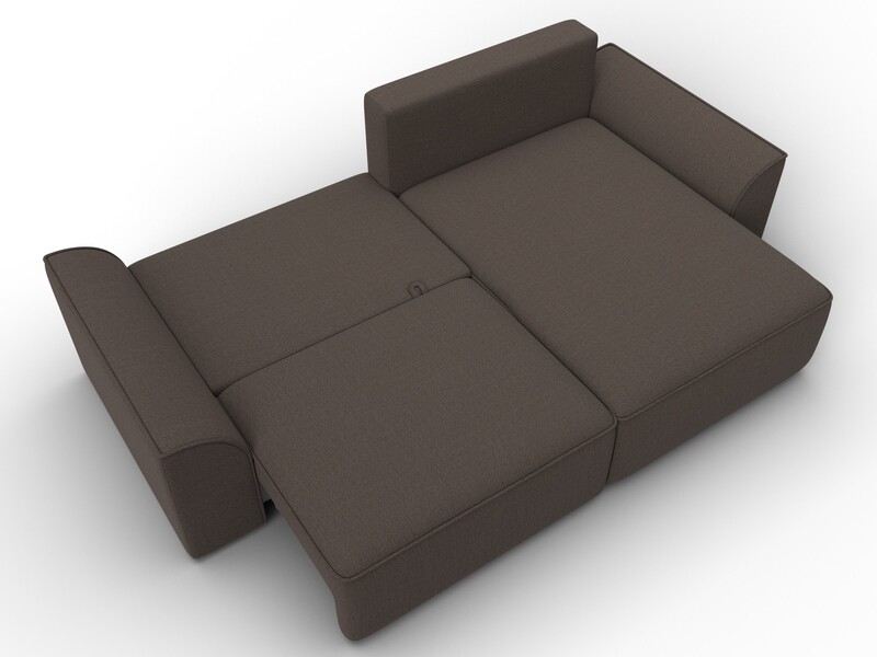 Диван угловой Лига-048 НПБ, Рогожка, Амур 05 коричневый