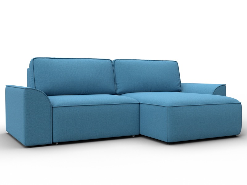 Диван угловой Лига-048 НПБ, Рогожка, Амур 10 голубой