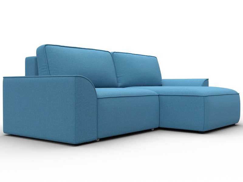 Диван угловой Лига-048 НПБ, Рогожка, Амур 10 голубой