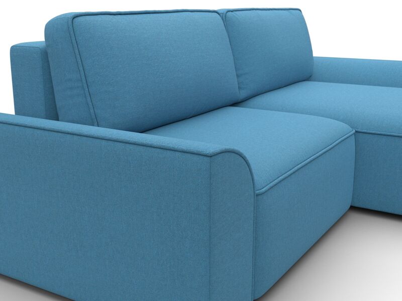 Диван угловой Лига-048 НПБ, Рогожка, Амур 10 голубой