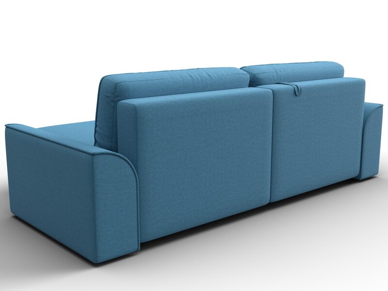 Диван угловой Лига-048 НПБ, Рогожка, Амур 10 голубой