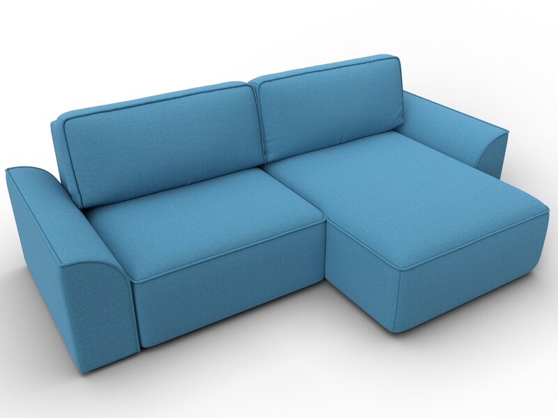 Диван угловой Лига-048 НПБ, Рогожка, Амур 10 голубой