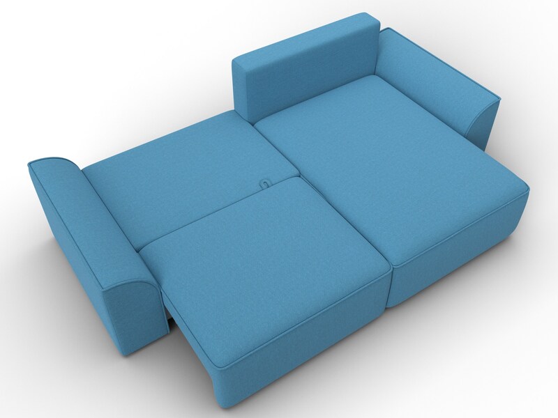 Диван угловой Лига-048 НПБ, Рогожка, Амур 10 голубой