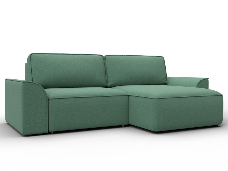 Диван угловой Лига-048 НПБ, Рогожка, Амур 11 зеленый