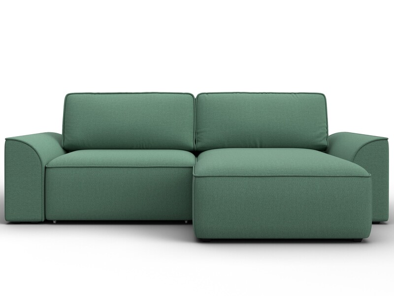 Диван угловой Лига-048 НПБ, Рогожка, Амур 11 зеленый