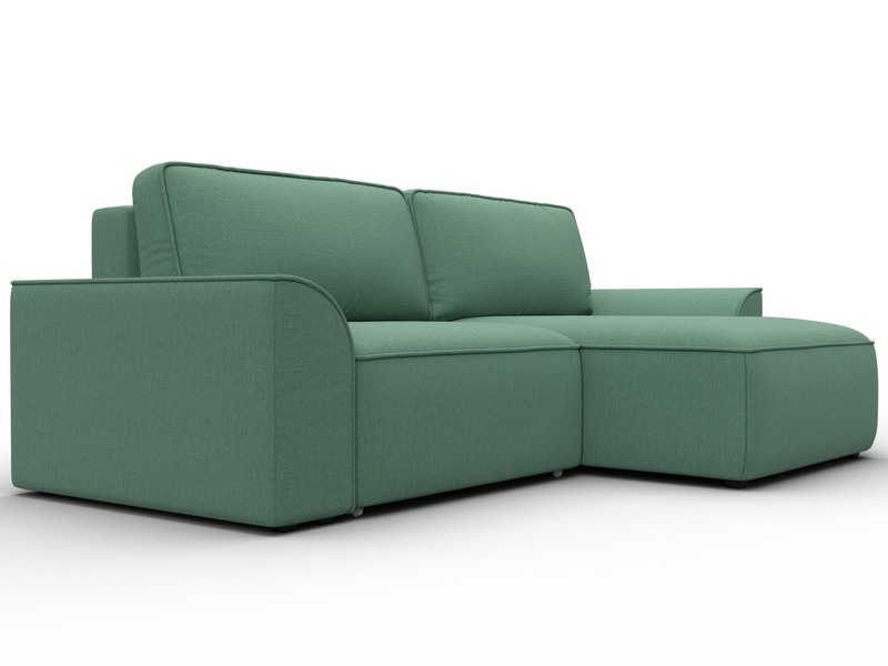 Диван угловой Лига-048 НПБ, Рогожка, Амур 11 зеленый