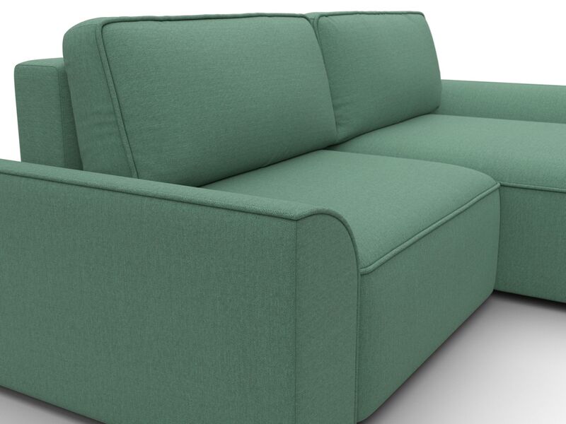 Диван угловой Лига-048 НПБ, Рогожка, Амур 11 зеленый