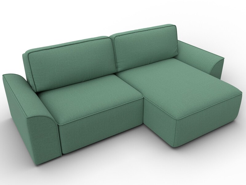 Диван угловой Лига-048 НПБ, Рогожка, Амур 11 зеленый