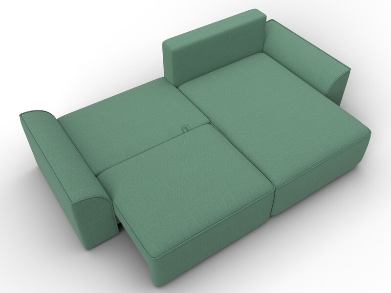 Диван угловой Лига-048 НПБ, Рогожка, Амур 11 зеленый