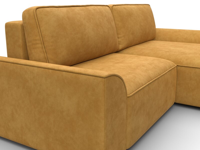 Диван угловой Лига-048 НПБ, Велюр, BRUT 10 желтый