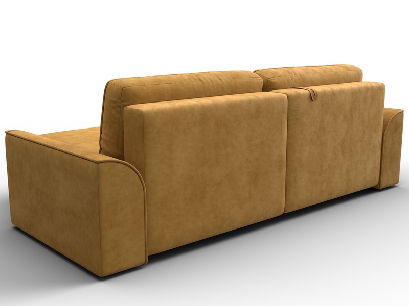 Диван угловой Лига-048 НПБ, Велюр, BRUT 10 желтый