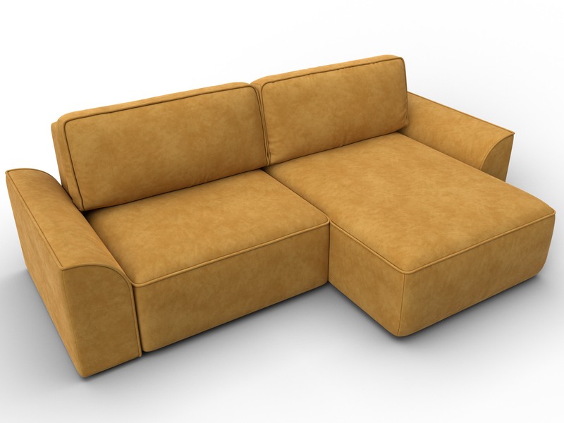 Диван угловой Лига-048 НПБ, Велюр, BRUT 10 желтый