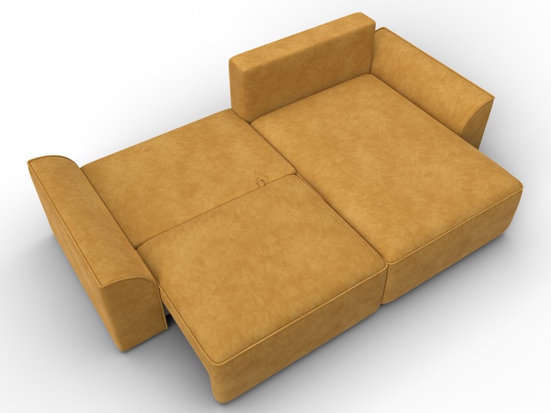 Диван угловой Лига-048 НПБ, Велюр, BRUT 10 желтый