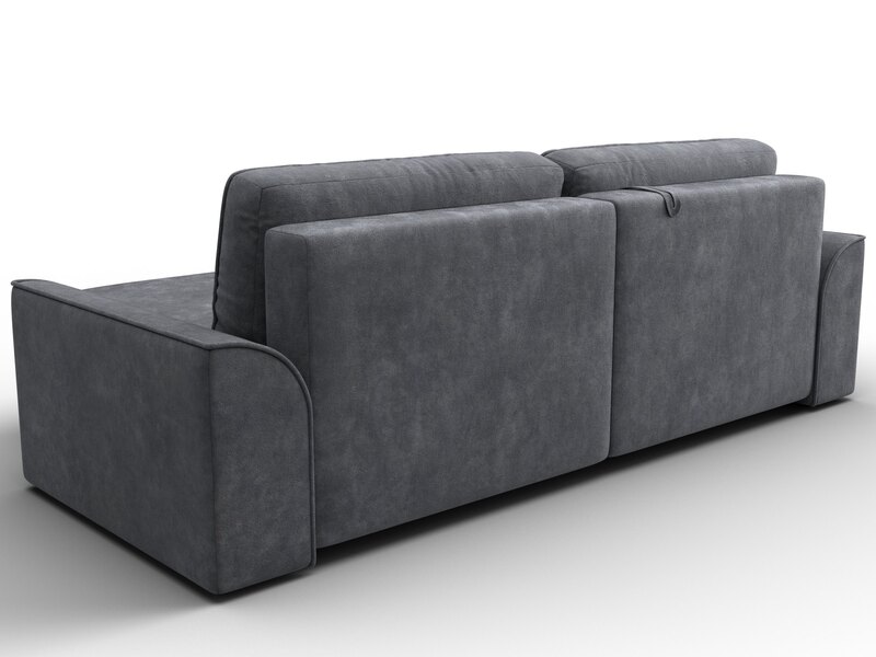 Диван угловой Лига-048 НПБ, Велюр, BRUT 16 темно-серый